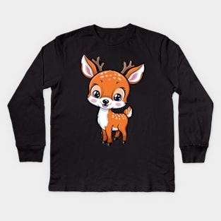 Baby Deer Cute Kids Long Sleeve T-Shirt